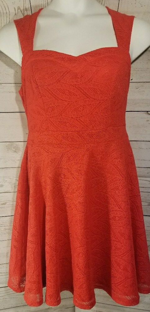 2 for 15 DressT Orange Crochet Open Back Dress